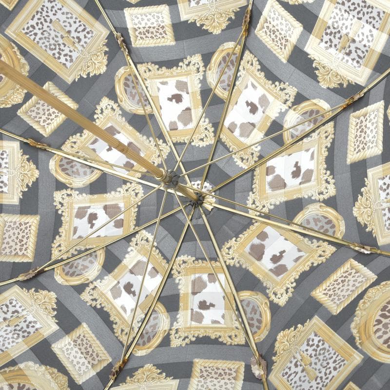 クリスチャン・ディオール◇長傘 パンサー 額縁 ゴールド ブラック 全長92cm