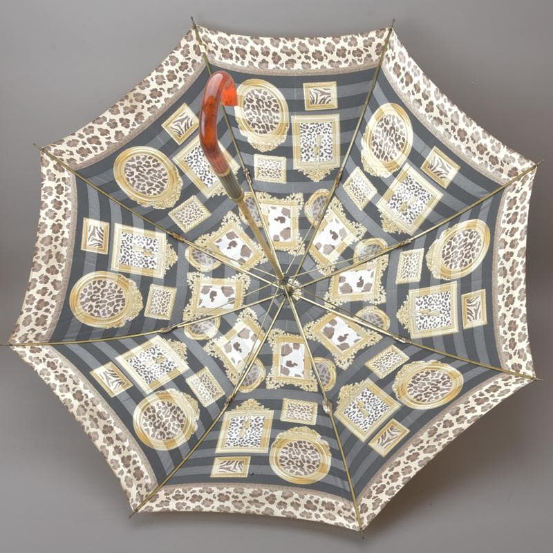 クリスチャン・ディオール◇長傘 パンサー 額縁 ゴールド ブラック 全長92cm