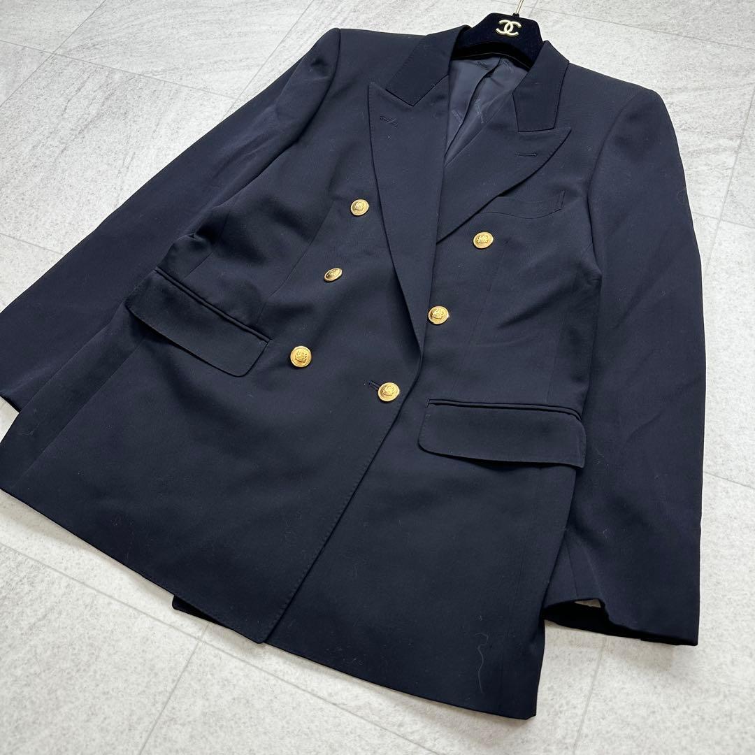 【アクアスキュータム】ダブル テーラードジャケット 紺ブレ 金ボタン 11