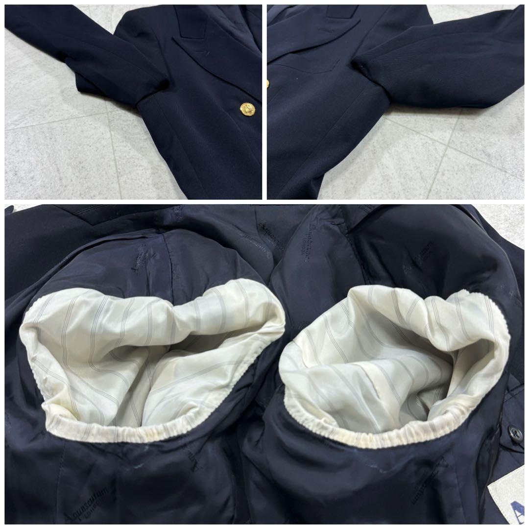 【アクアスキュータム】ダブル テーラードジャケット 紺ブレ 金ボタン 11