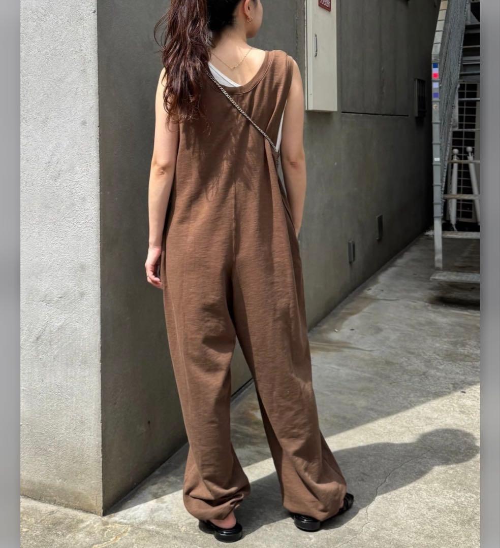 じ*ん様 スラブ裏毛裾ドロストオールインワン