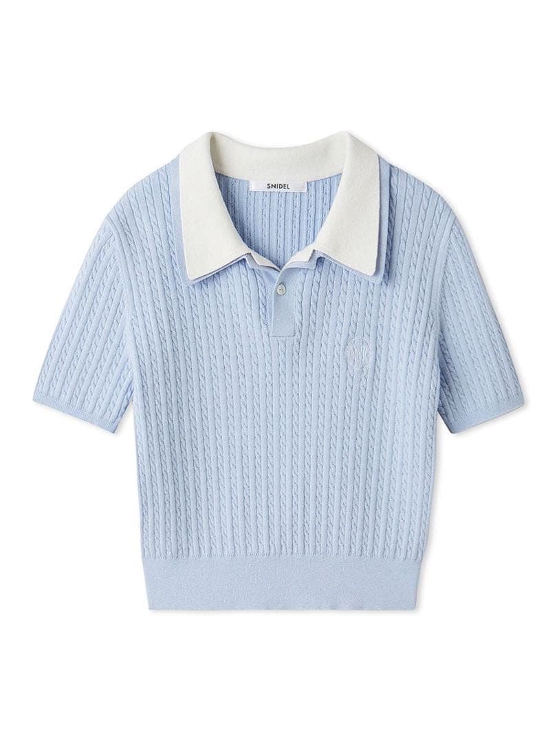 SNIDEL ワンポイントレイヤードポロニットプルオーバー