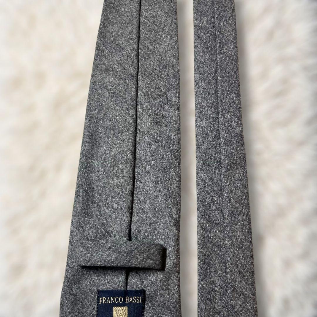 【未使用級✨】フランコバッシ ソリッドタイ グレー ウールタイ メンズ ネクタイ