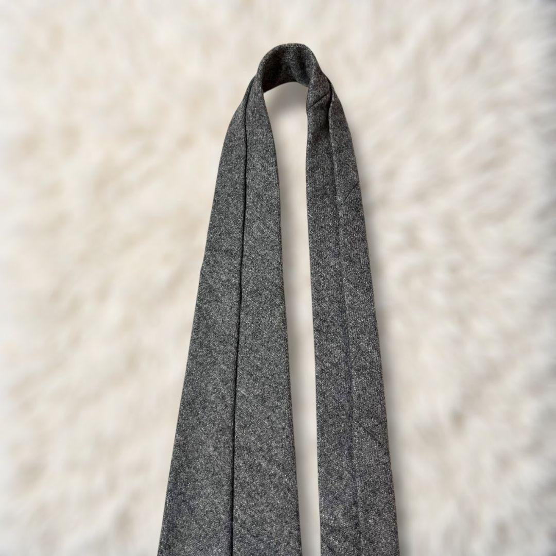 【未使用級✨】フランコバッシ ソリッドタイ グレー ウールタイ メンズ ネクタイ