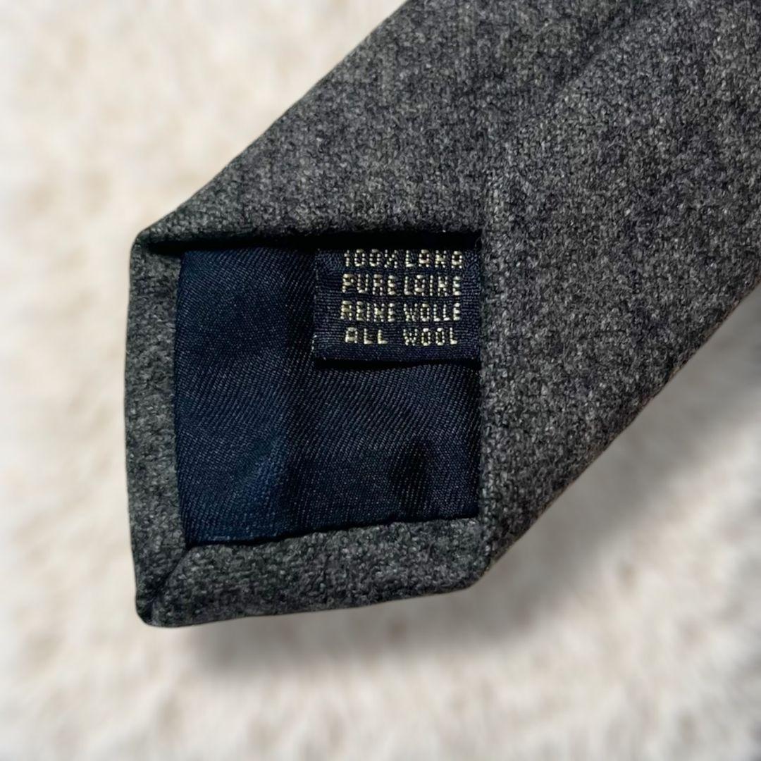 【未使用級✨】フランコバッシ ソリッドタイ グレー ウールタイ メンズ ネクタイ