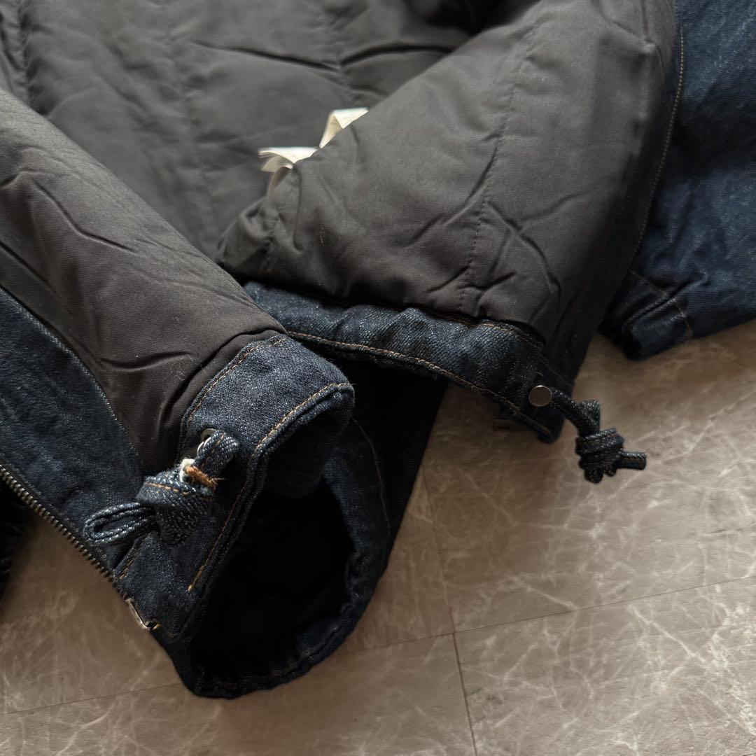 ZARA 短丈　襟レザーデニムジャケット　完売品