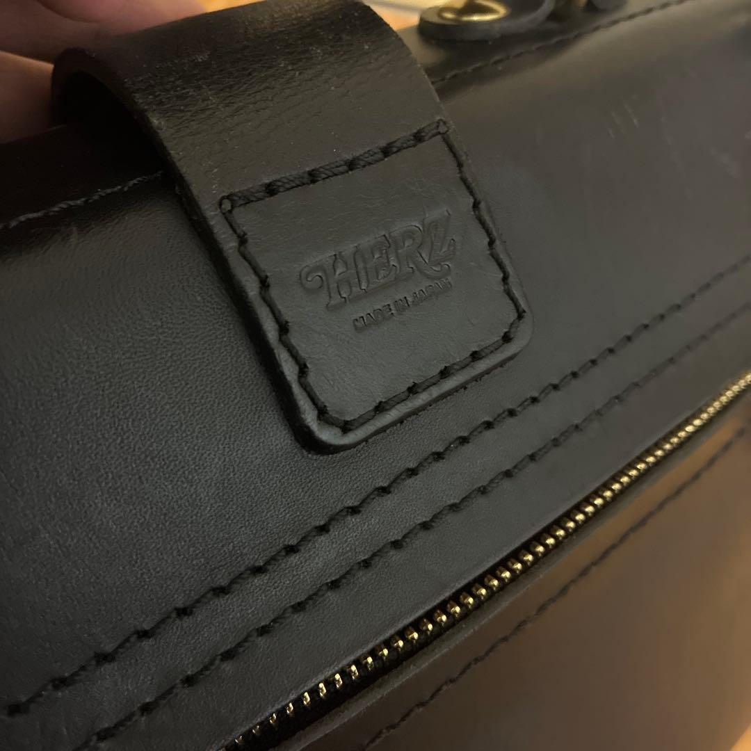 HERZ ソフトダレスバッグ/レザー/BLK