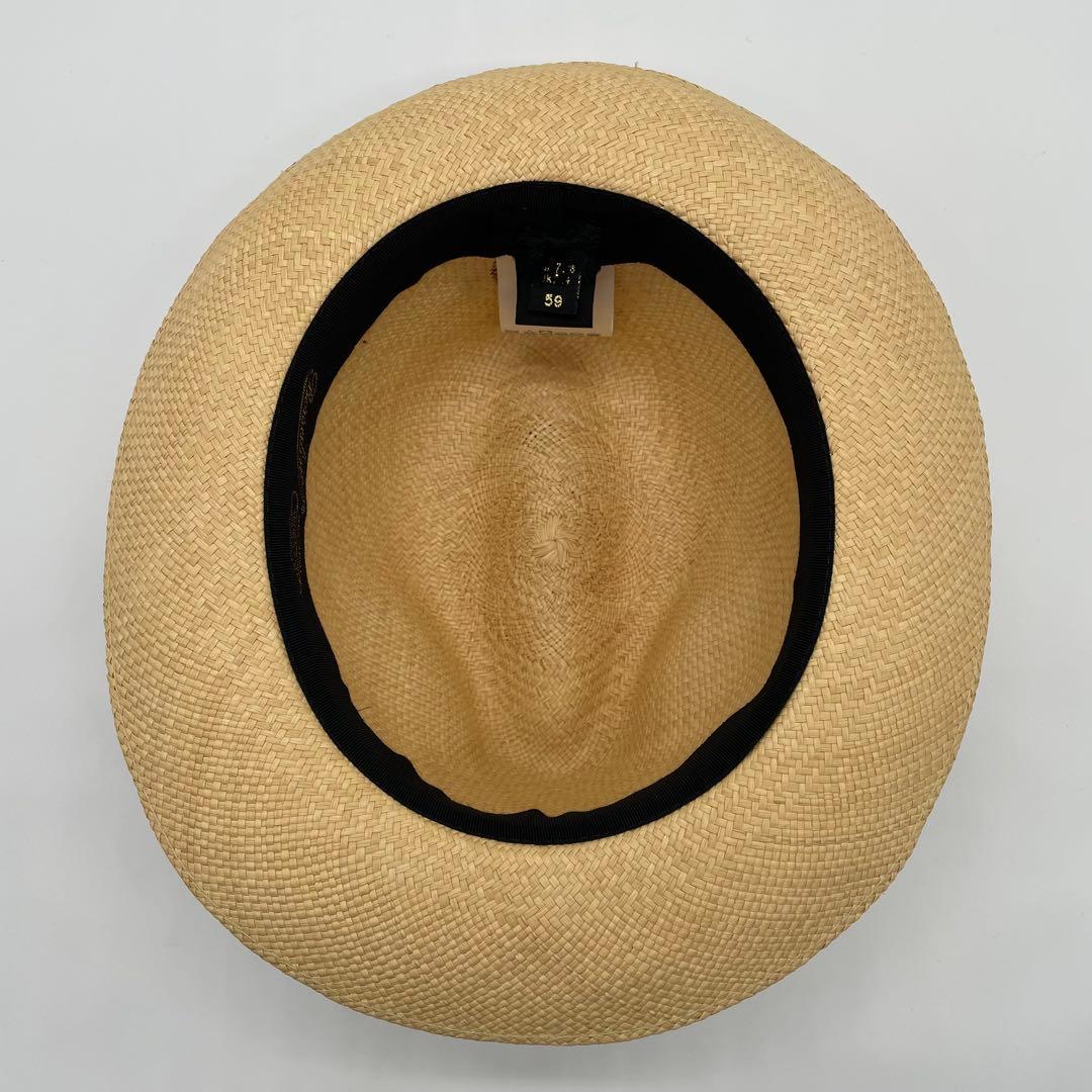 Borsalino ストロー パナマハット 天然草 ベージュ 59