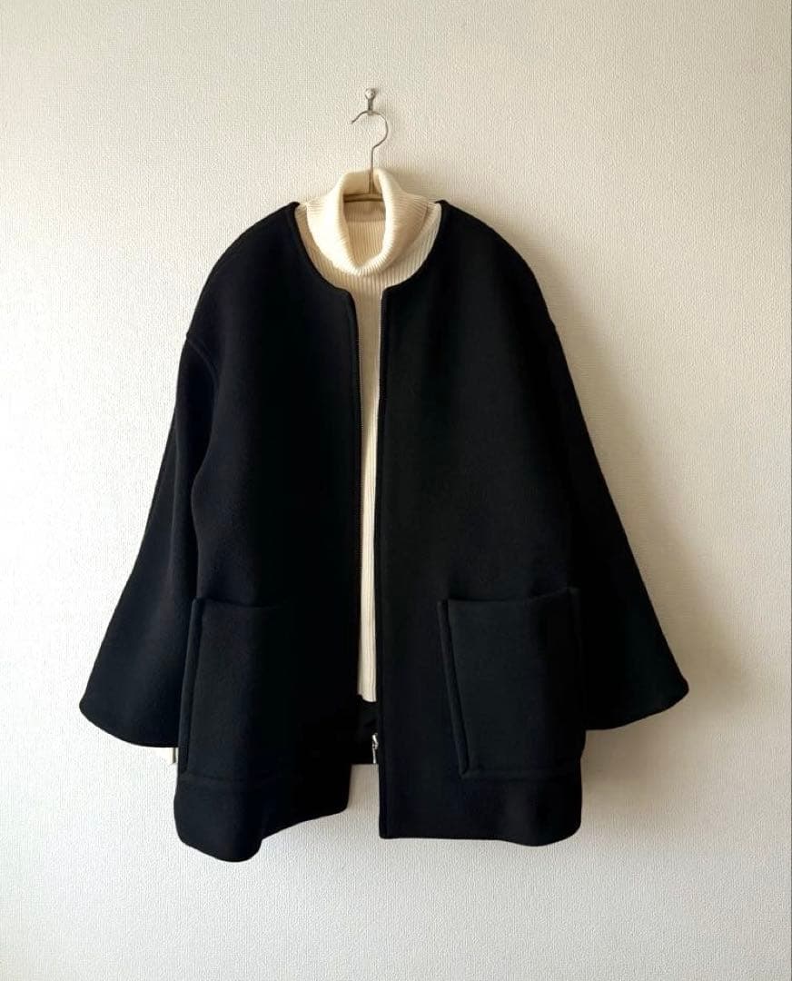 最終SALE★SHIPS Bellandi SUPER130 黒 ショートコート