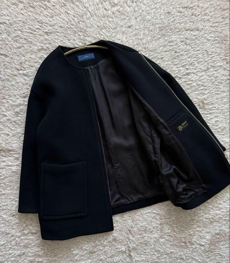 最終SALE★SHIPS Bellandi SUPER130 黒 ショートコート