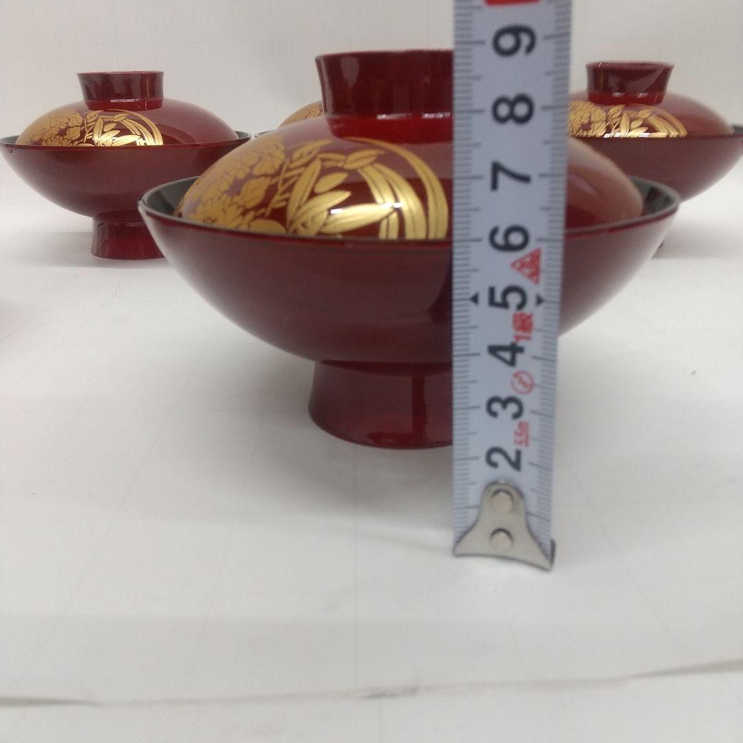 春慶花丸蓋付きお椀 お吸い物椀 10客◆市場には無い品