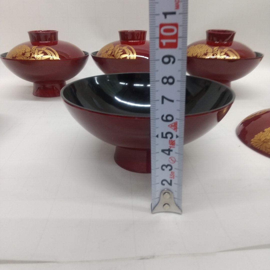 春慶花丸蓋付きお椀 お吸い物椀 10客◆市場には無い品