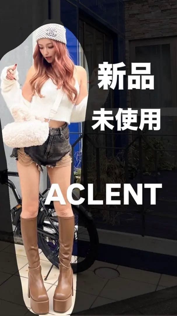 【新品未使用】ACLENTダメージデニムショートパンツ