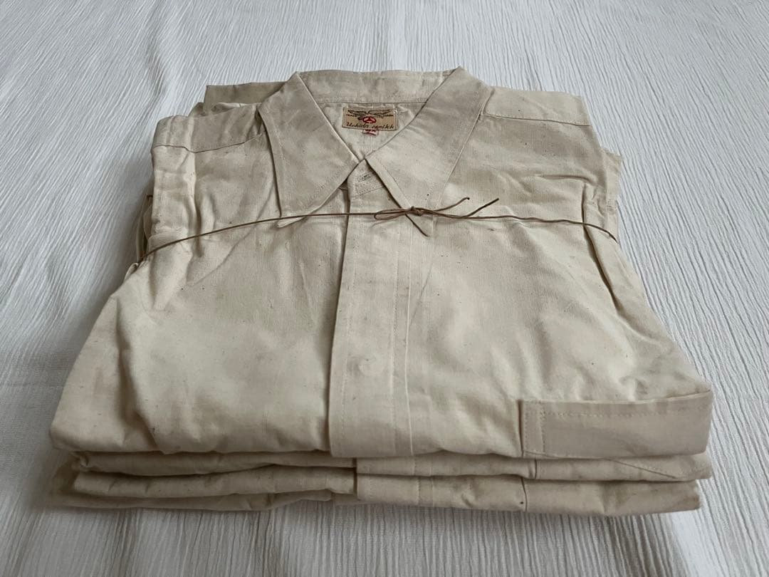 明治 大正 昭和初期 戦前 戦中 戦後 国民服 襟付木綿シャツ 作業着 貝釦