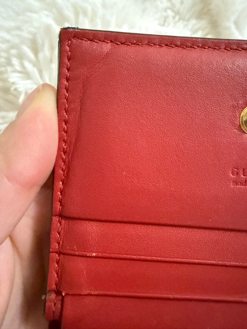Gucci チェリー装飾 二つ折り財布