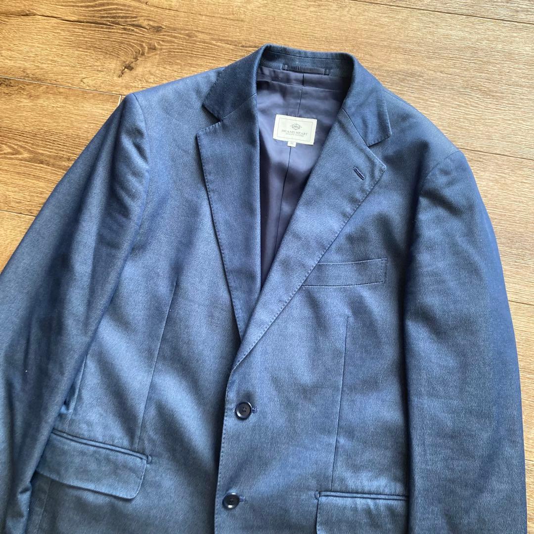 美品 ビームスハート ストレッチデニム3ピース セットアップスーツ L/XL