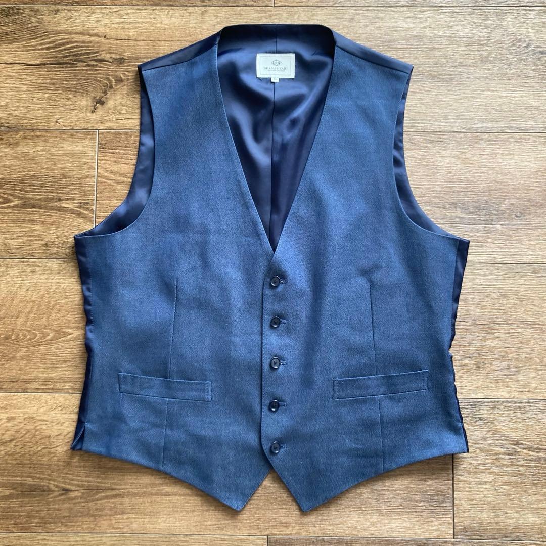 美品 ビームスハート ストレッチデニム3ピース セットアップスーツ L/XL