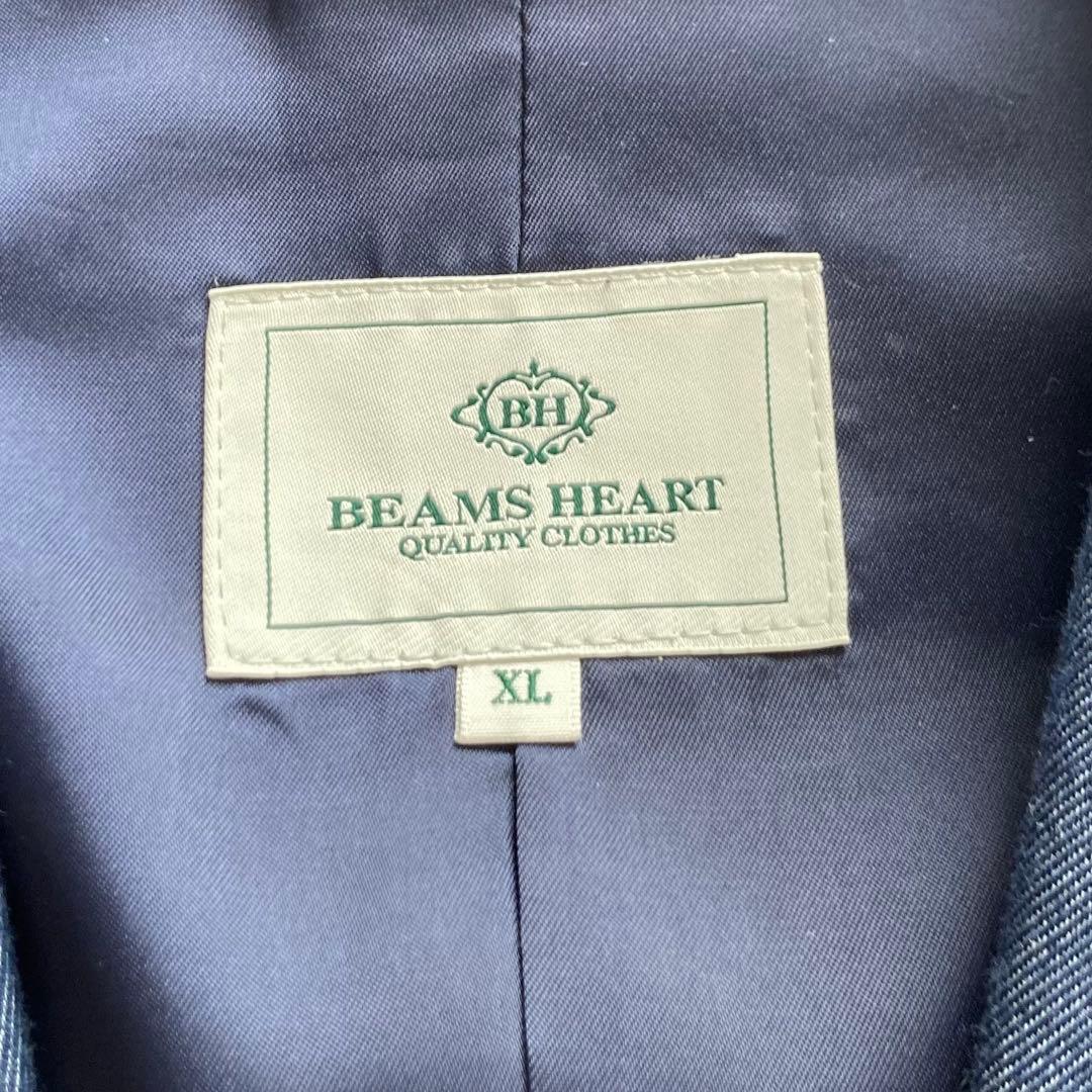 美品 ビームスハート ストレッチデニム3ピース セットアップスーツ L/XL