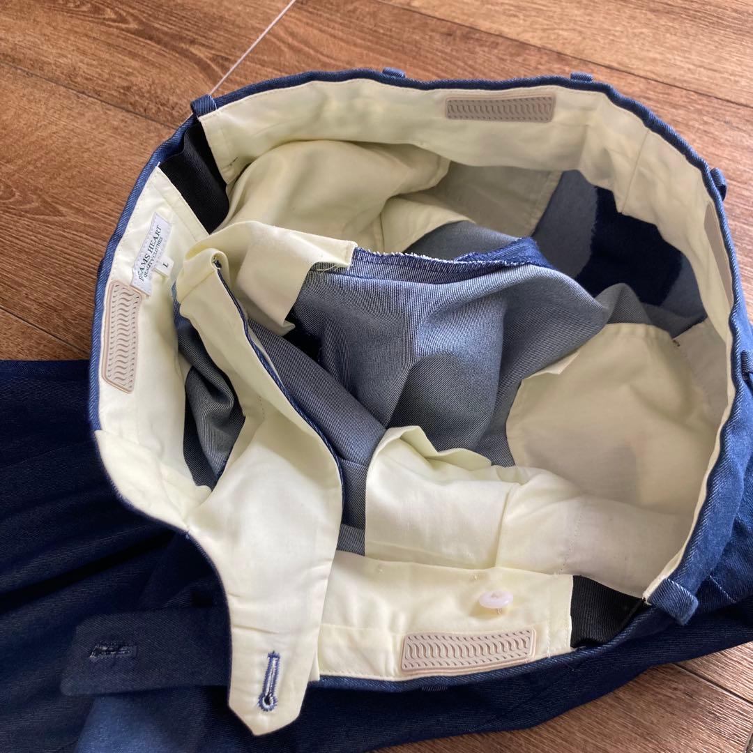 美品 ビームスハート ストレッチデニム3ピース セットアップスーツ L/XL