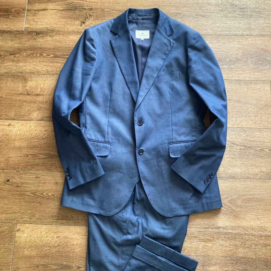 美品 ビームスハート ストレッチデニム3ピース セットアップスーツ L/XL