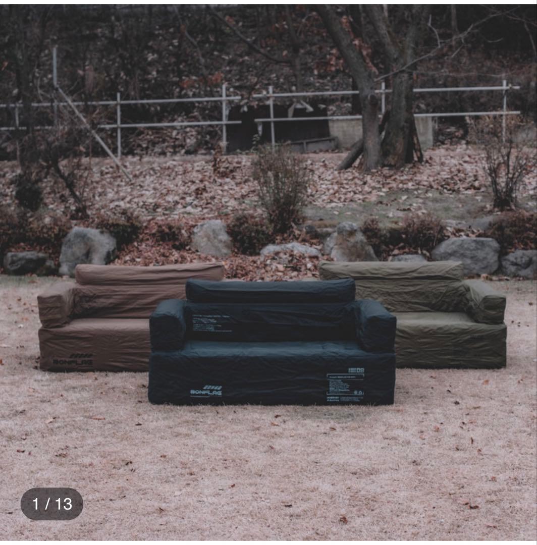 新型bonflag 2pエアーソファー+グランドシート+エアーポンプ付属