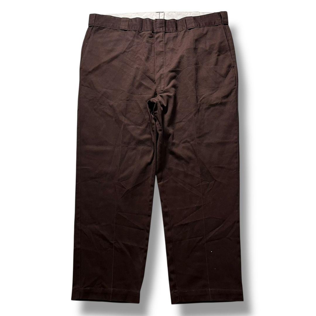 80s USA製 チビタグ Dickies ワークパンツ 874ブラウン W44