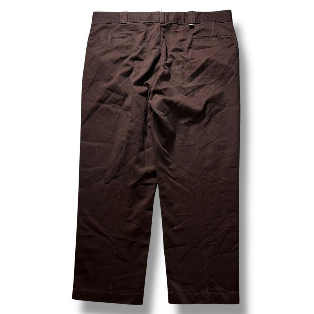 80s USA製 チビタグ Dickies ワークパンツ 874ブラウン W44