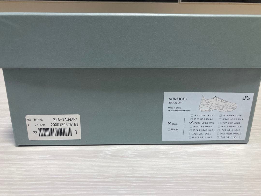OAO スニーカー　SUNLIGHT ブラック
