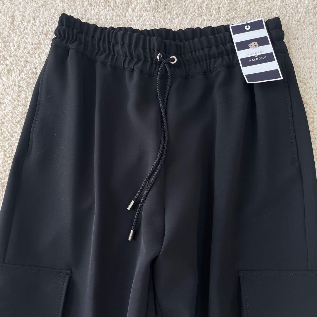 タグ付き美品♡ ボーダーズアットバルコニー カーゴパンツ ブラック ゴム 38