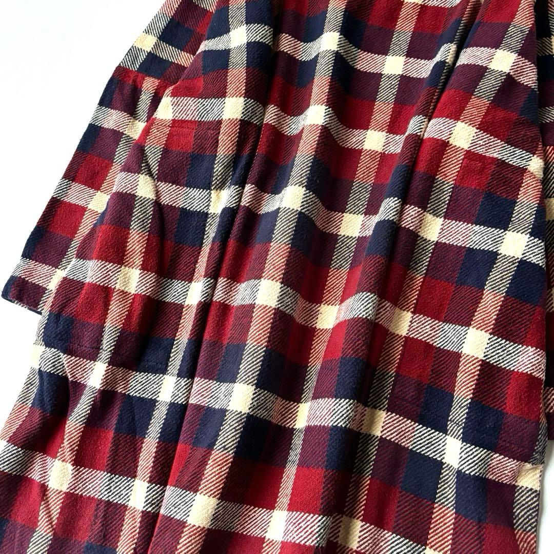 45R コットン100 ツイード　チェック　ワンピース　ワイドシルエット