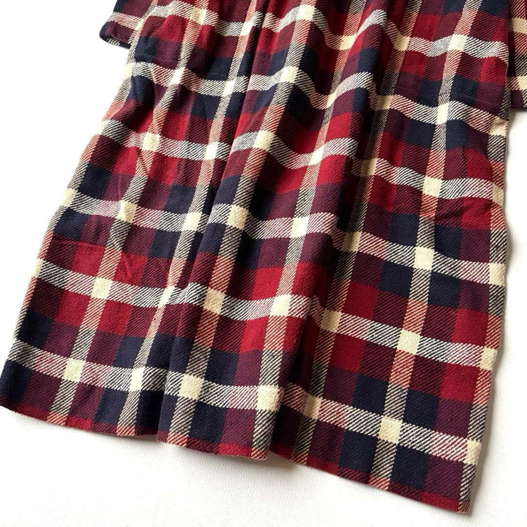 45R コットン100 ツイード　チェック　ワンピース　ワイドシルエット