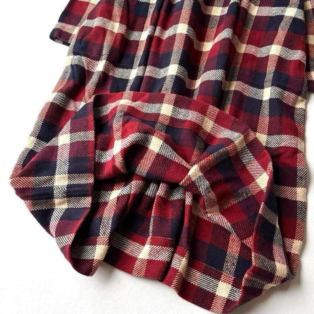 45R コットン100 ツイード　チェック　ワンピース　ワイドシルエット