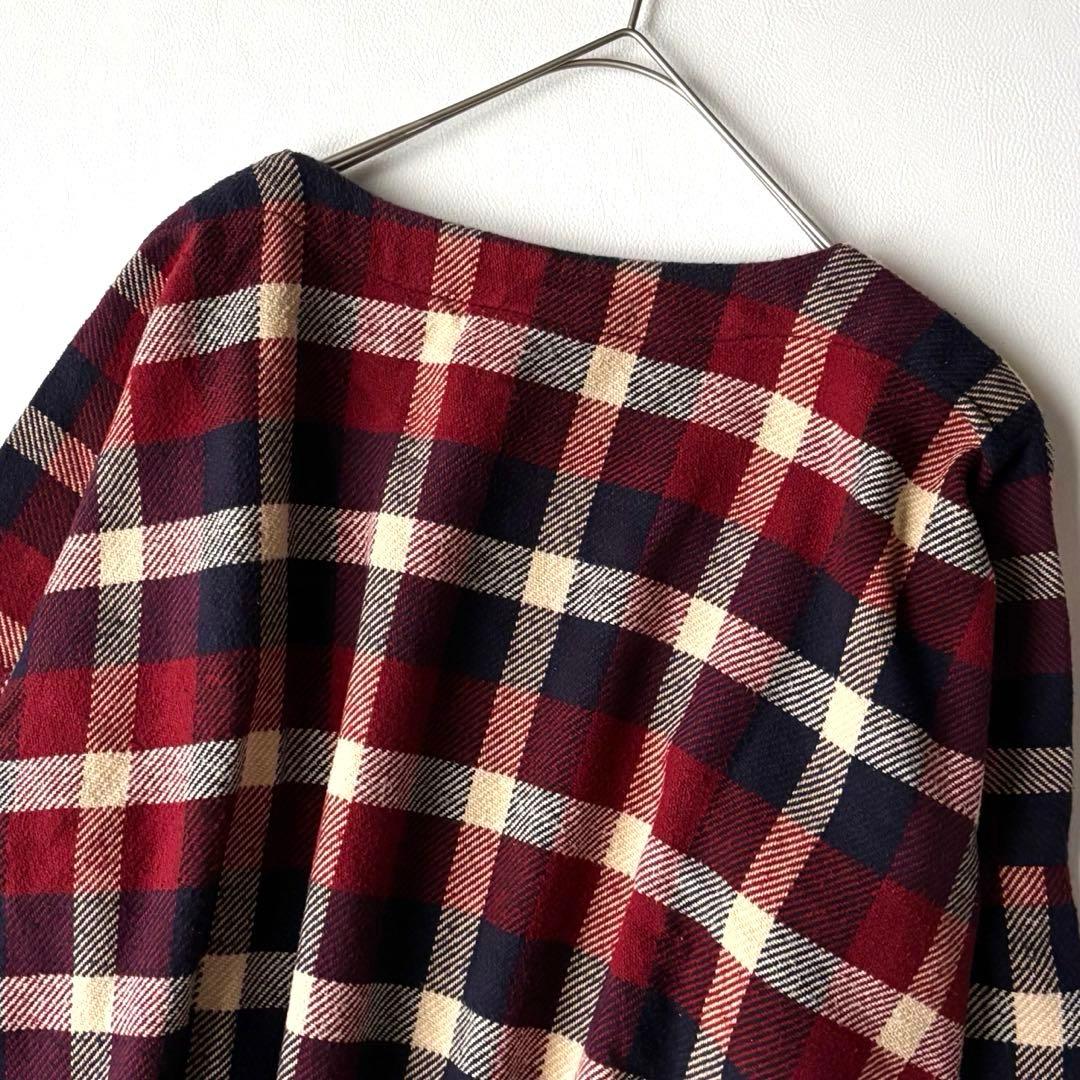 45R コットン100 ツイード　チェック　ワンピース　ワイドシルエット