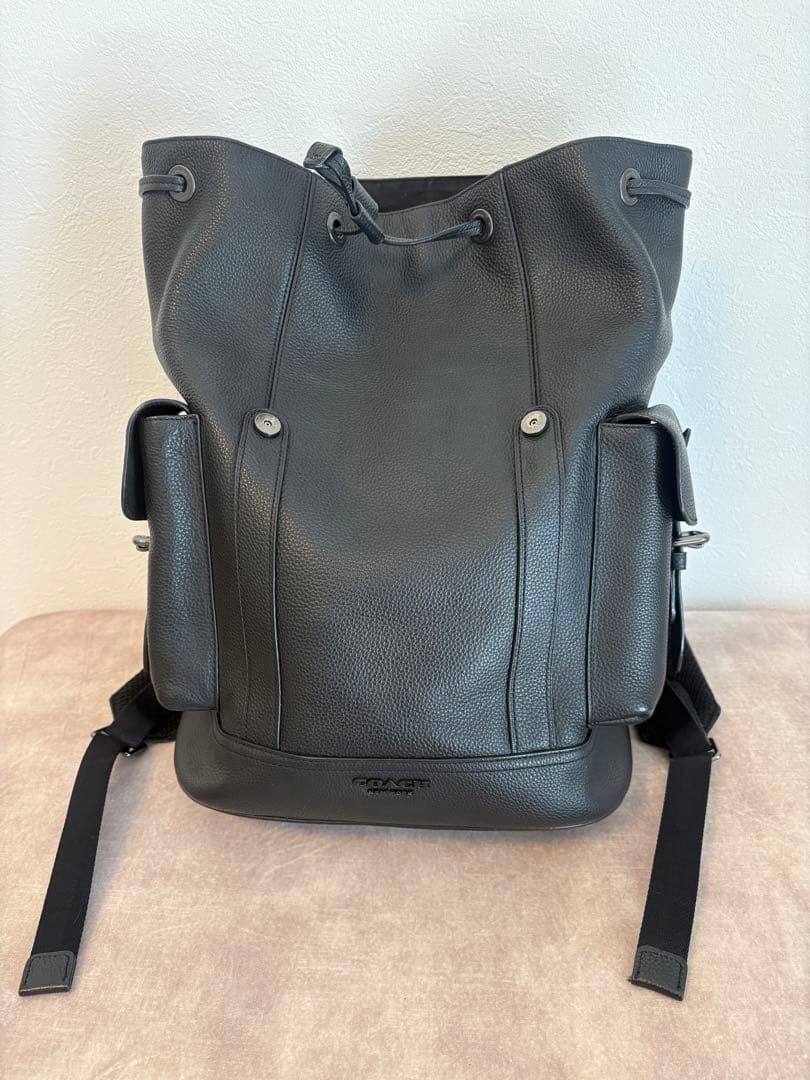 【COACH】 ハドソン バックパック シボ革 大容量 A4 黒