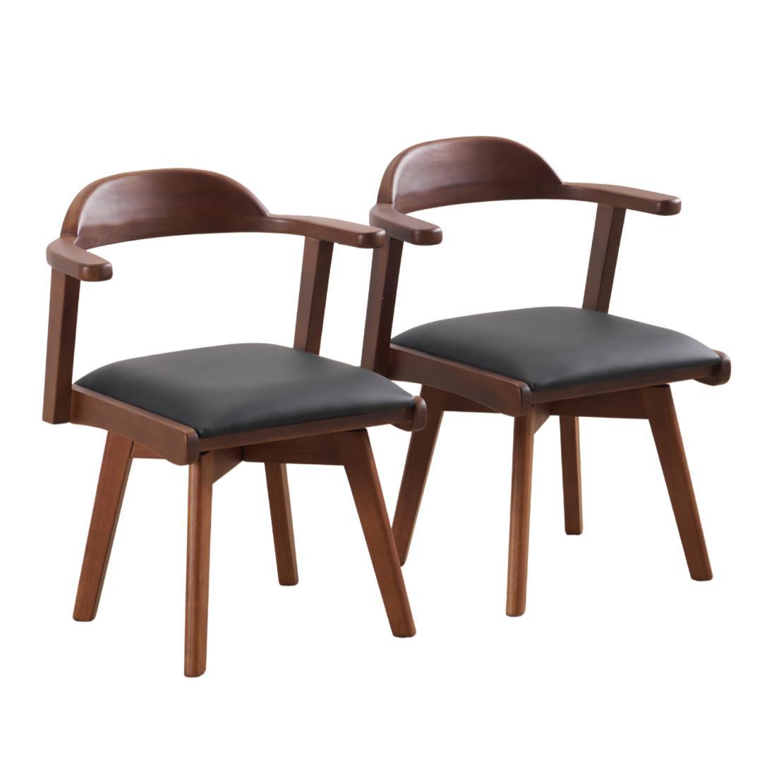 【2脚】ダイニングチェア 2脚セット ト対応 肘付き 食卓椅子