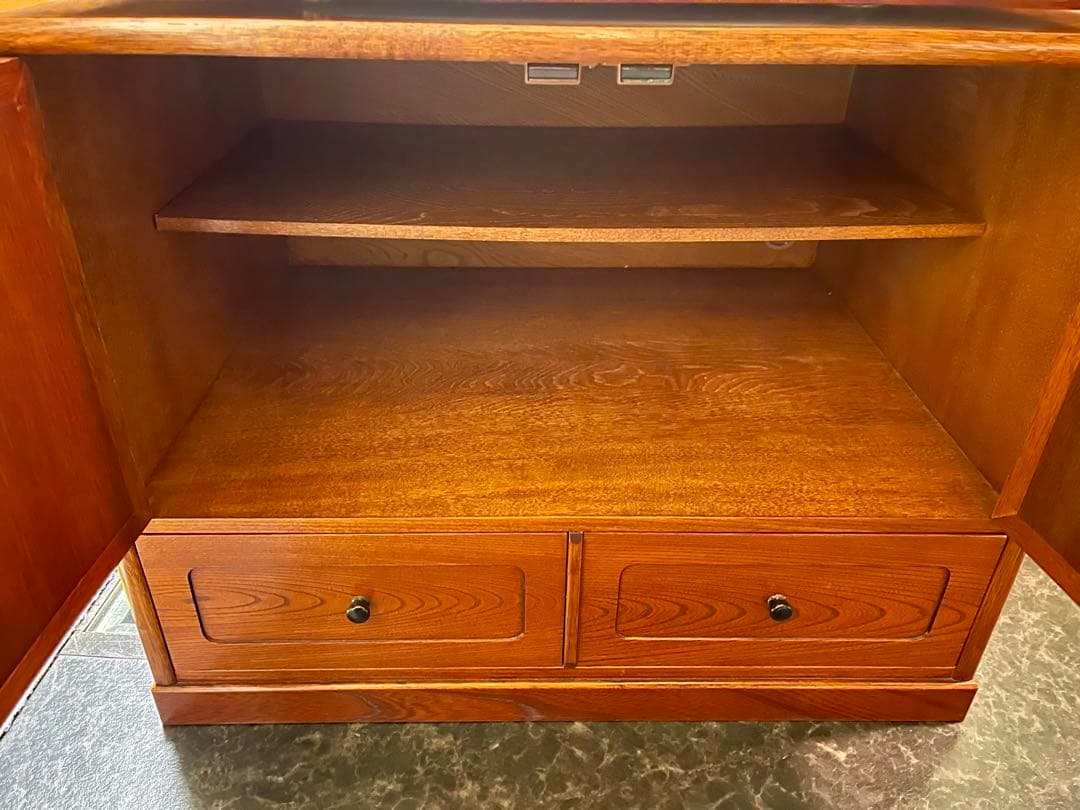 昭和レトロ アンティーク 回転式 テレビ台 食器棚？ サイドテーブル 天然木