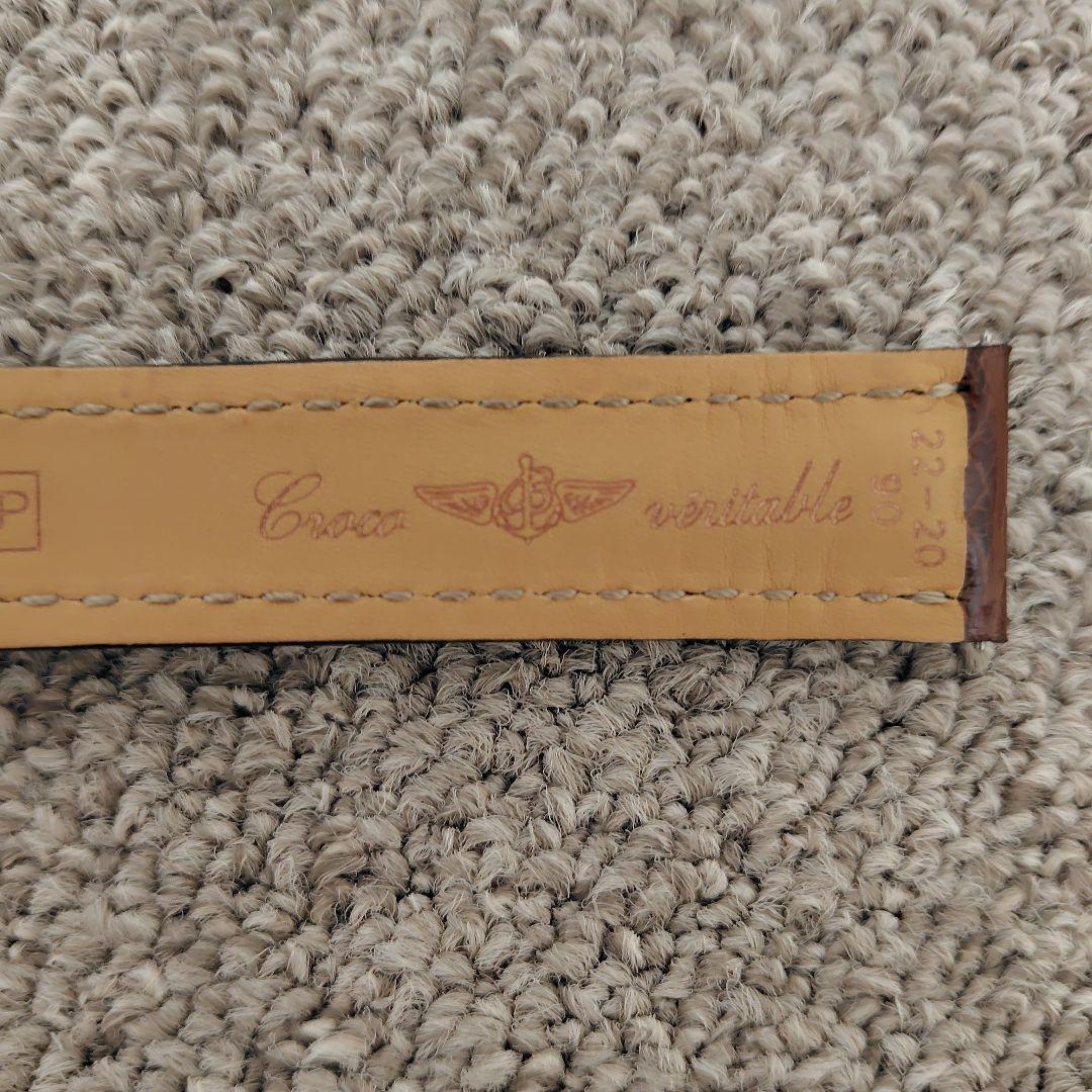 139ブライトリング純正Dバックル&レザーベルト　22−20