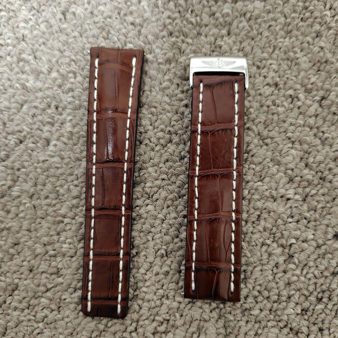 139ブライトリング純正Dバックル&レザーベルト　22−20