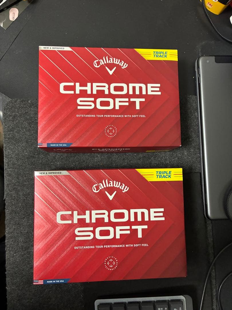 ラウンド用品・アクセサリー callaway chrome soft yellow triple track
