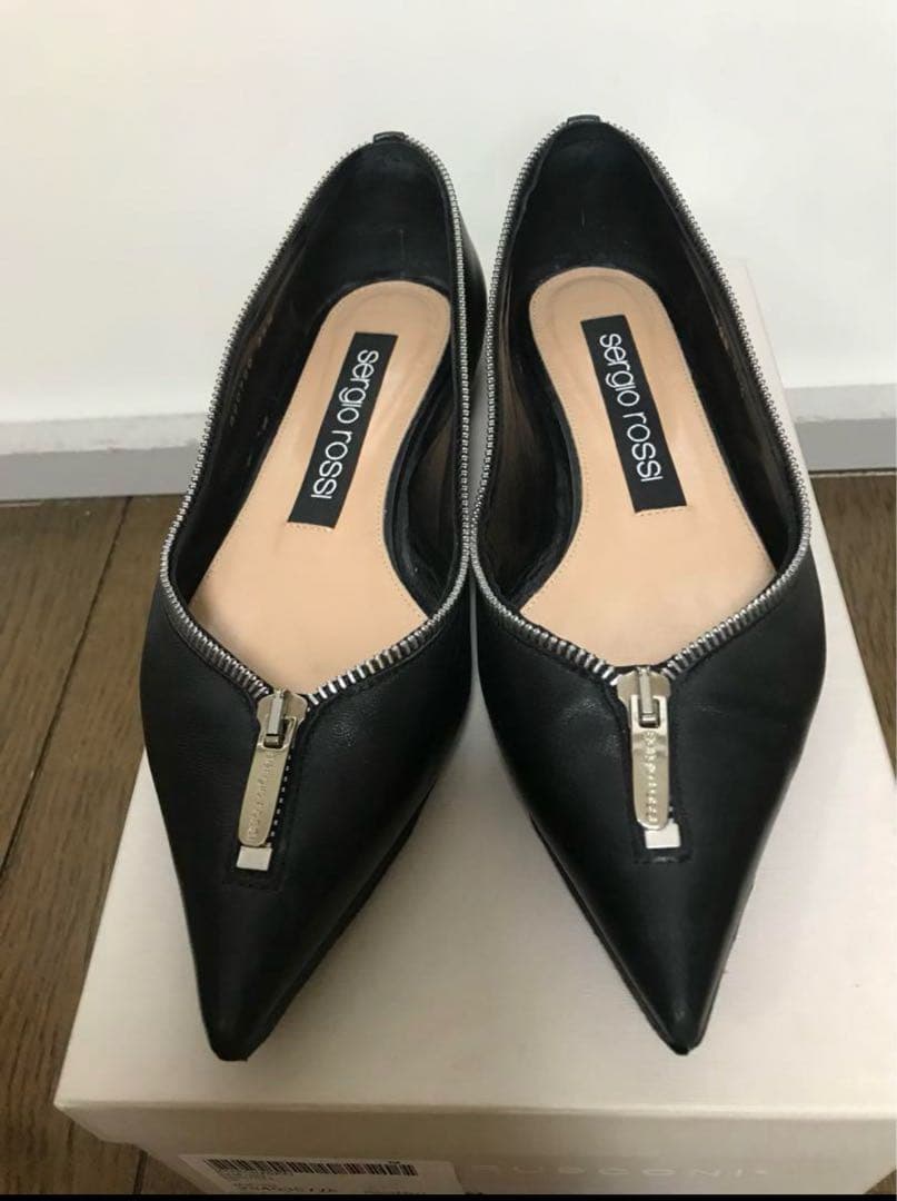 希少　レア　sergio rossi セルジオロッシ　ジッパー　パンプス　sr1