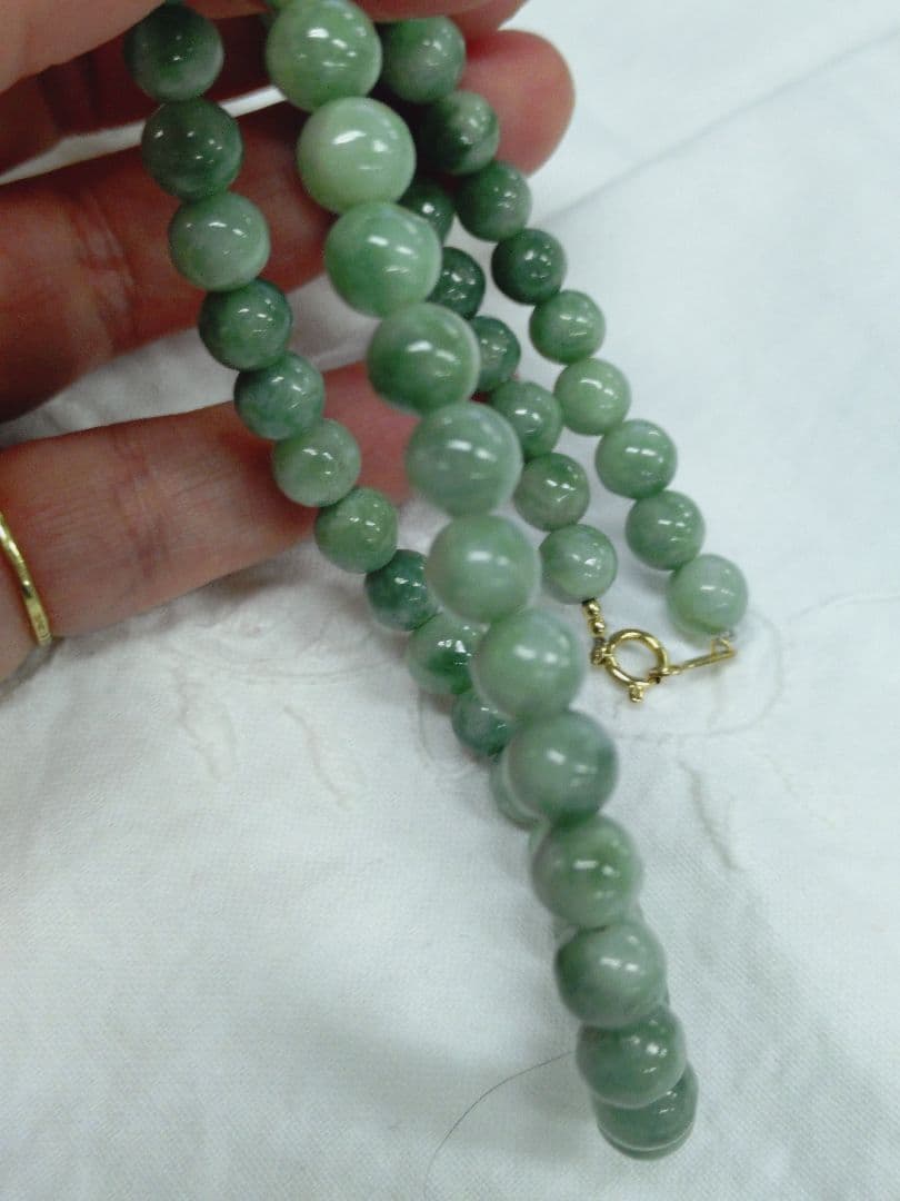 k18 翡翠ネックレス 天然石ネックレス ジェダイト 硬玉