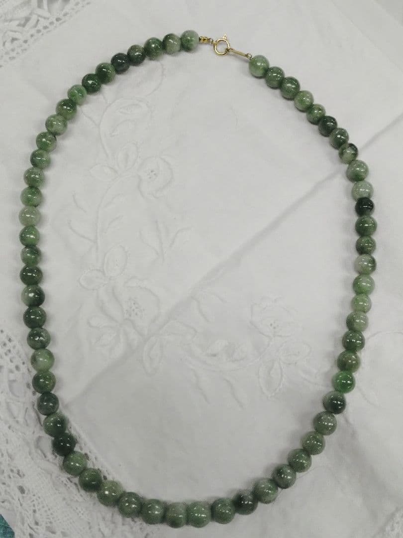k18 翡翠ネックレス 天然石ネックレス ジェダイト 硬玉
