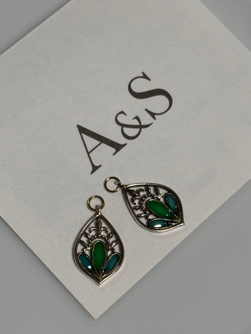 アガットSV グリーン ピアスチャーム