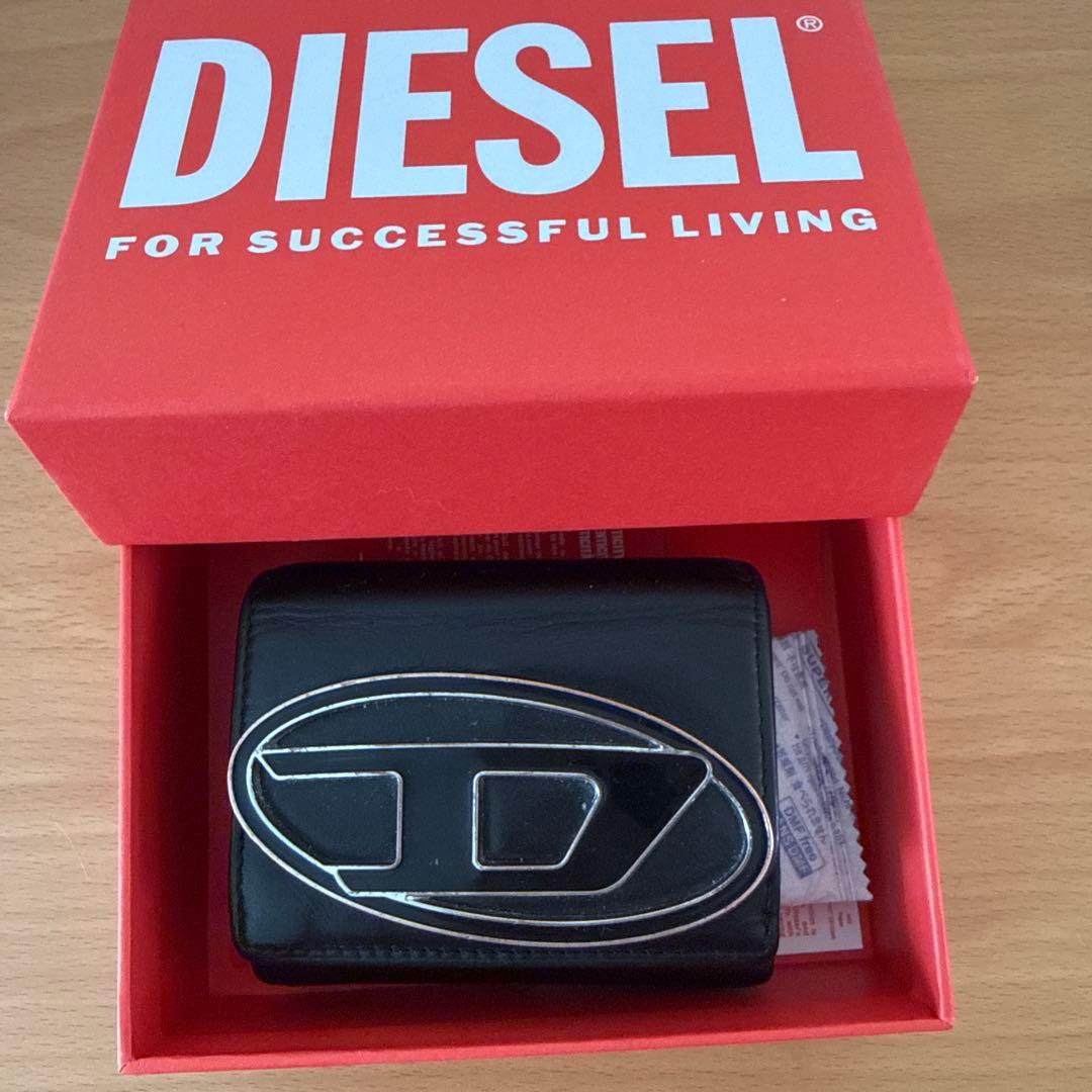 DIESEL 本革 三つ折り財布 黒 値下げ⭕️