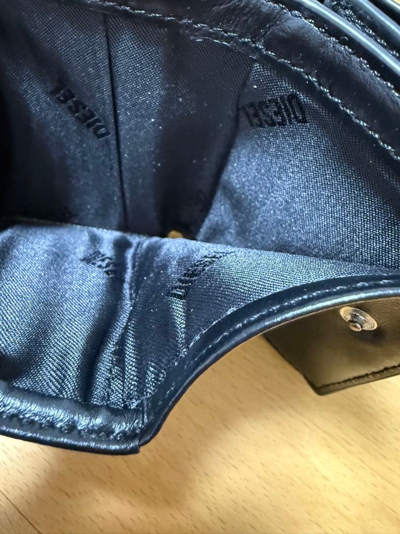 DIESEL 本革 三つ折り財布 黒 値下げ⭕️