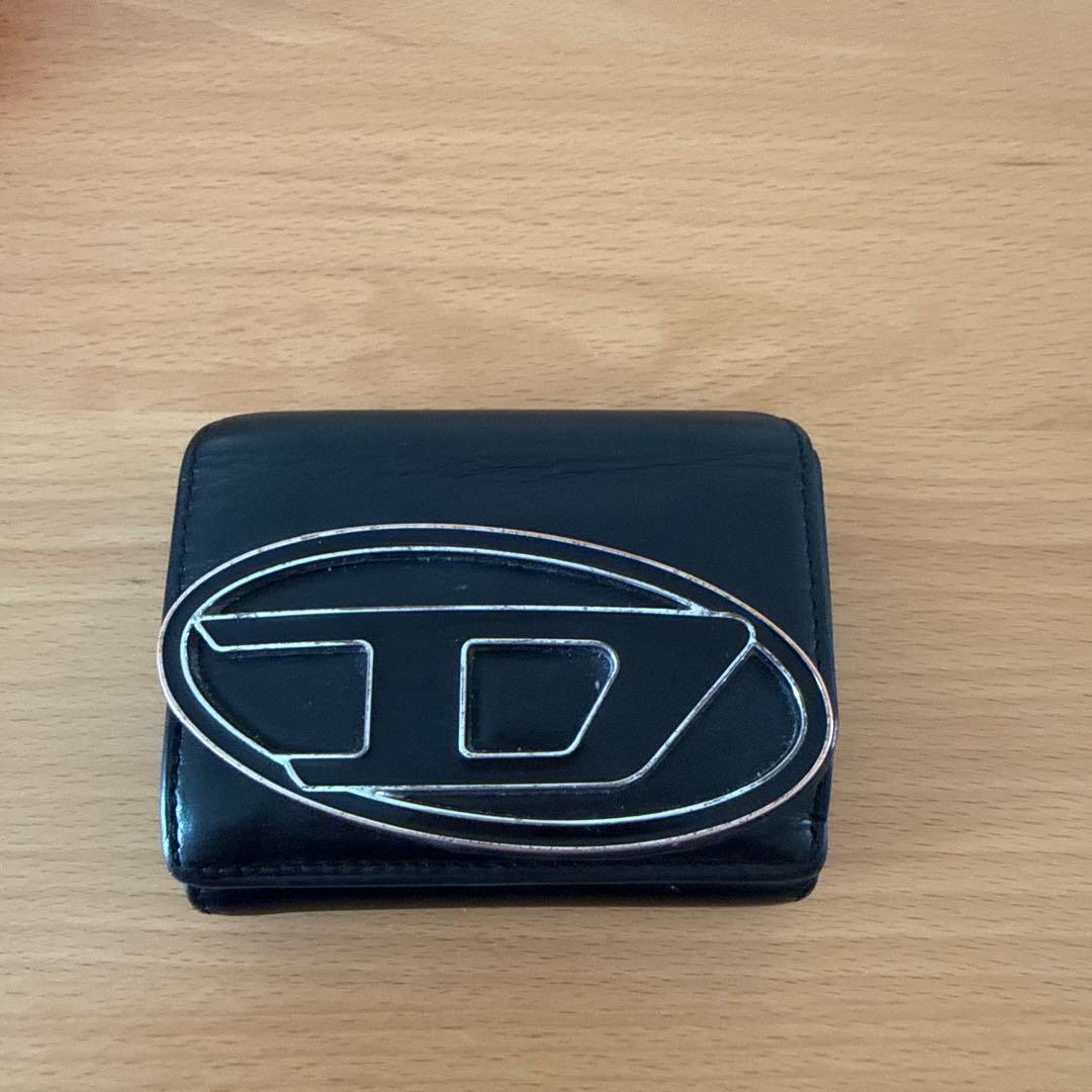 DIESEL 本革 三つ折り財布 黒 値下げ⭕️