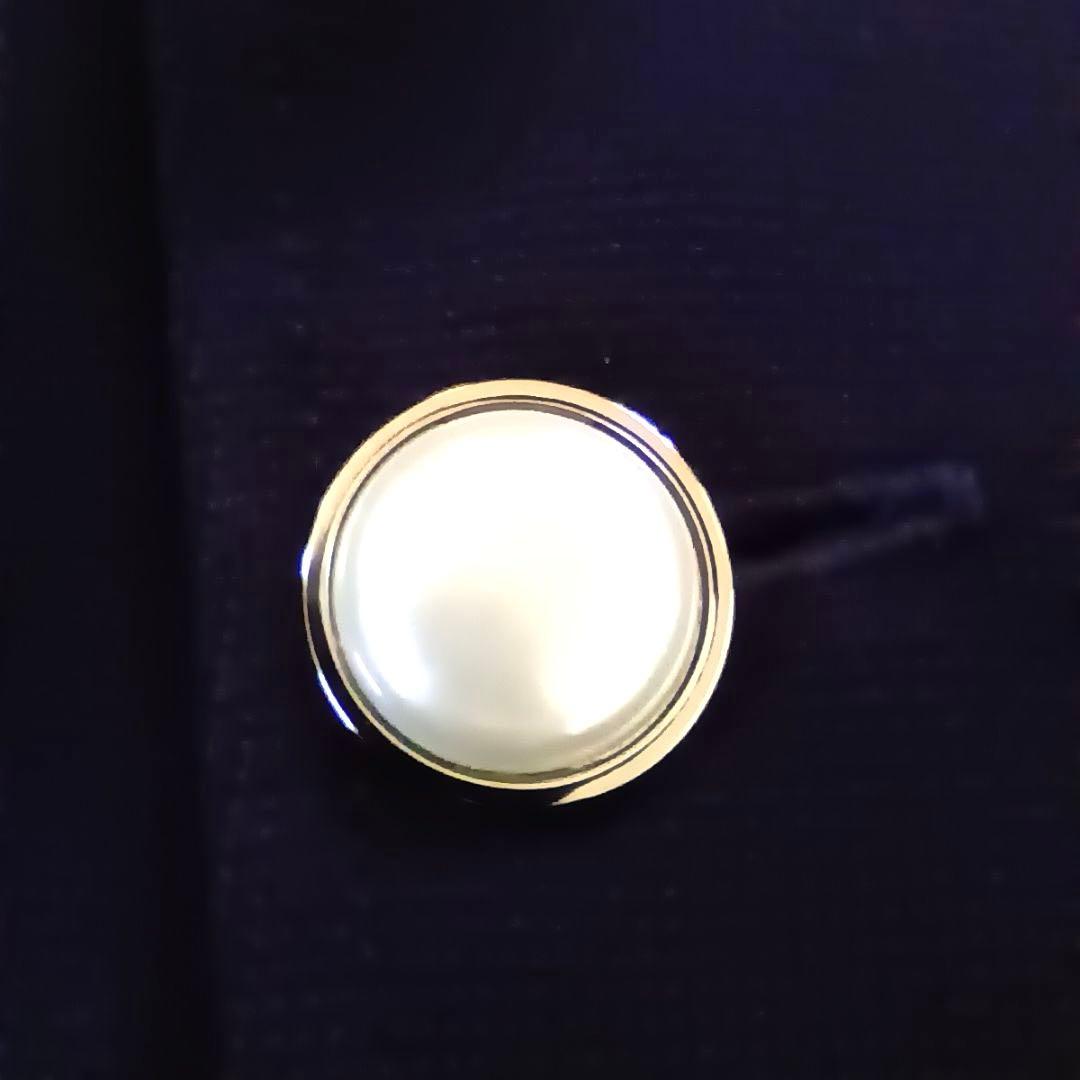 美品 セントジョン ナポレオン ジャケット パール ウール シルク ネイビー S