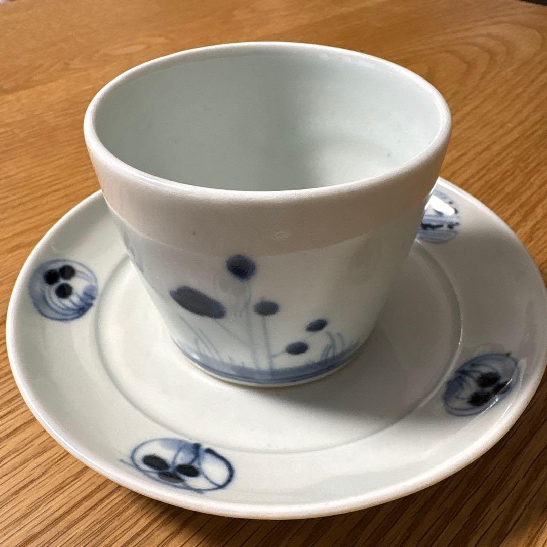 藤塚光男　染め付け蕎麦猪口　皿