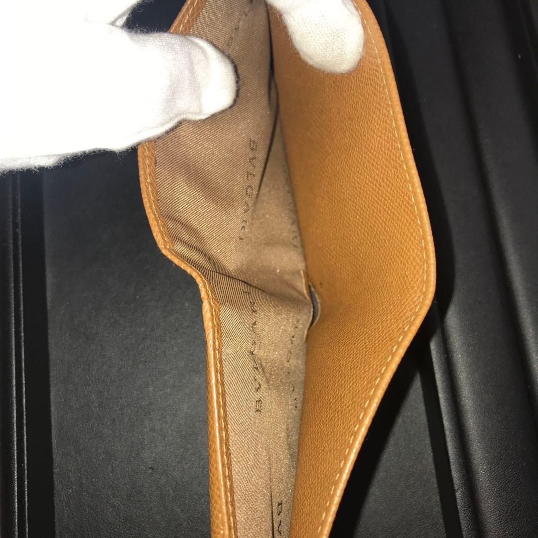 【未使用美品】BVLGARI ブルガリ ブラウンレザー 二つ折り財布 イタリア製