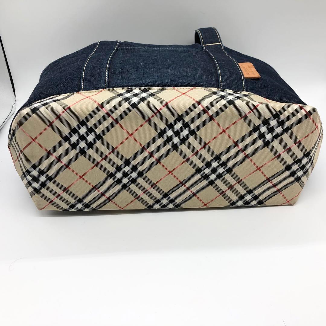 美品✨バーバリーブルーレーベル デニム トートバッグ ノバチェック ホースロゴ